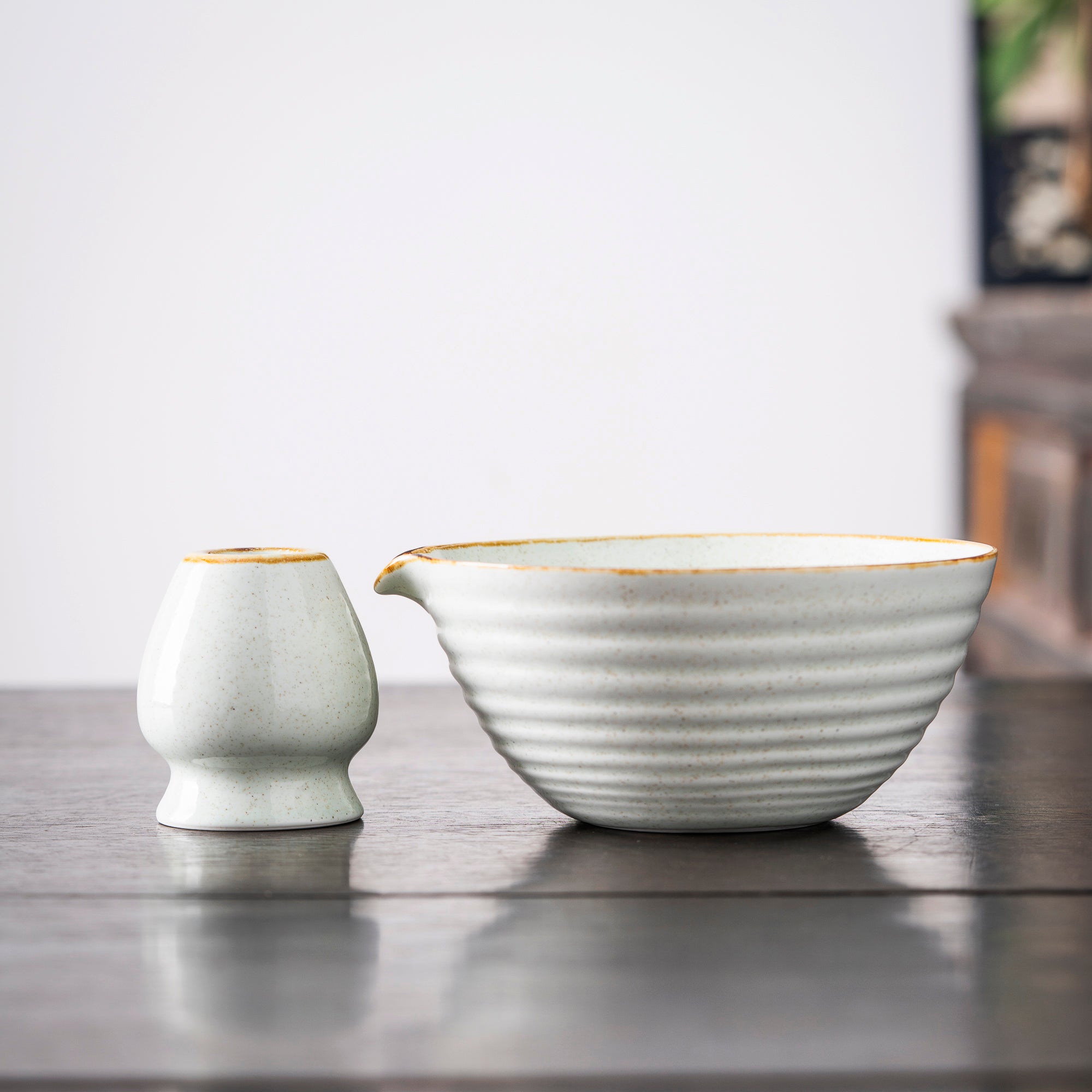 Speckled White Matcha Whisk Set