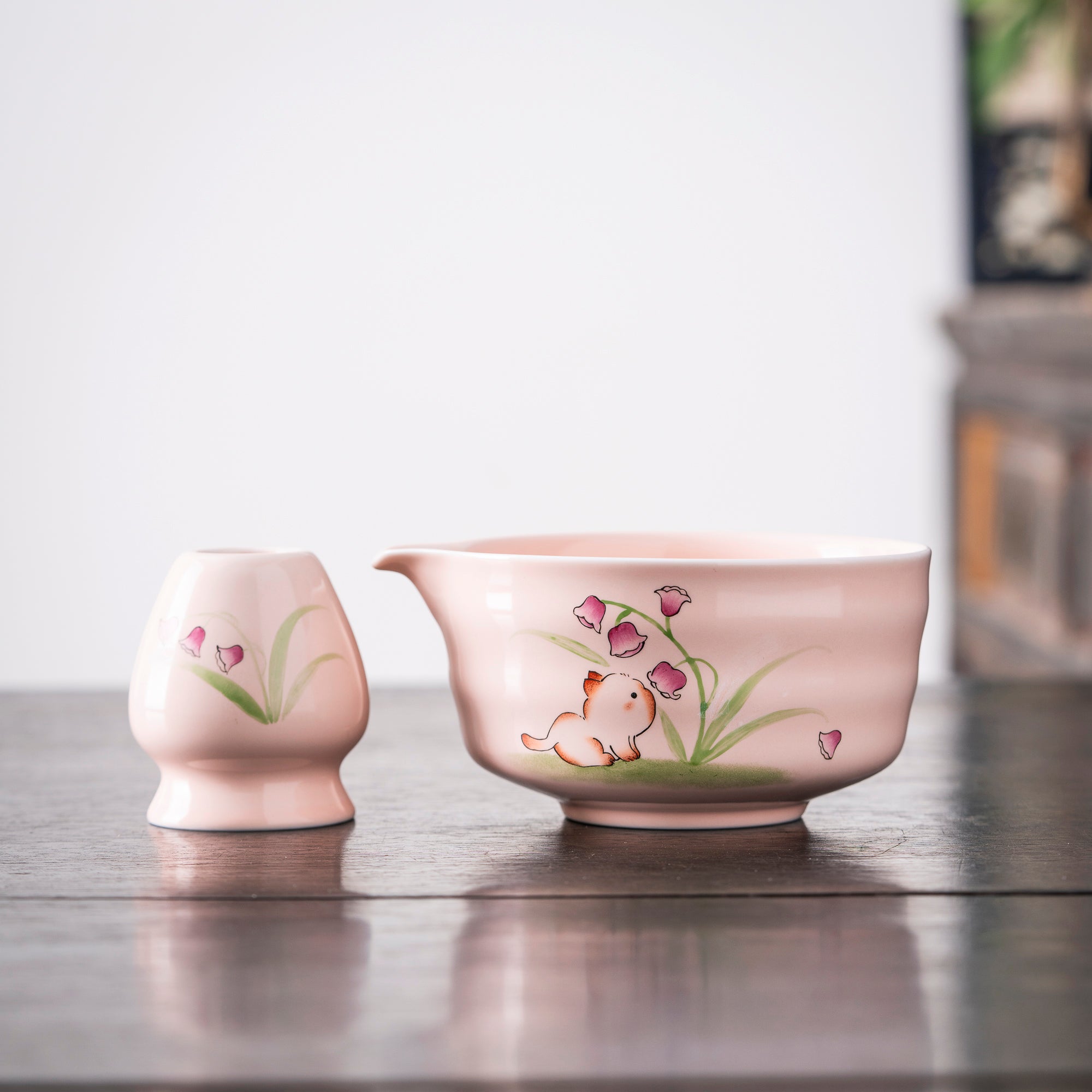 Cute Cat - Themed Pink Matcha Set