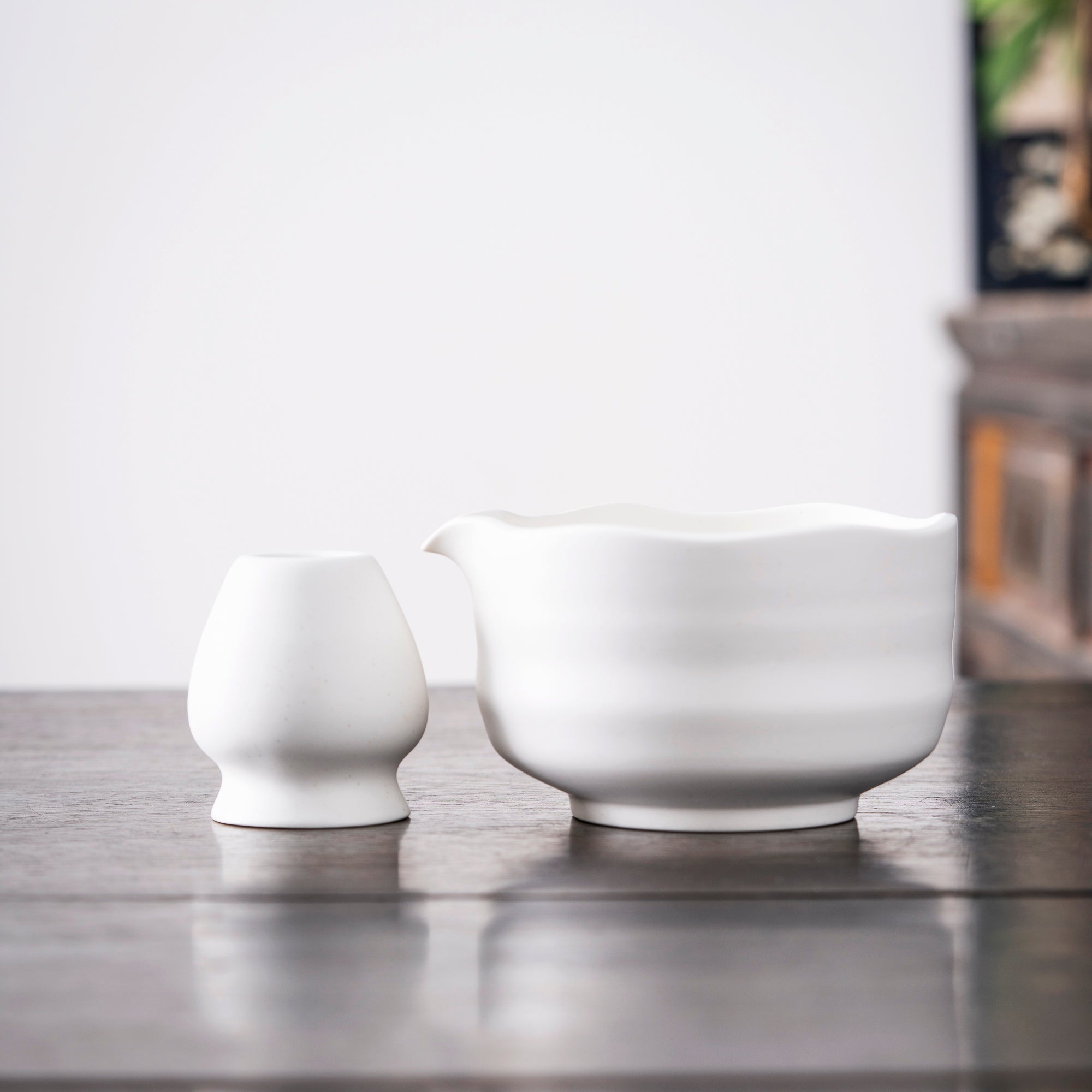 Pure White Ceramic Matcha Whisk Set