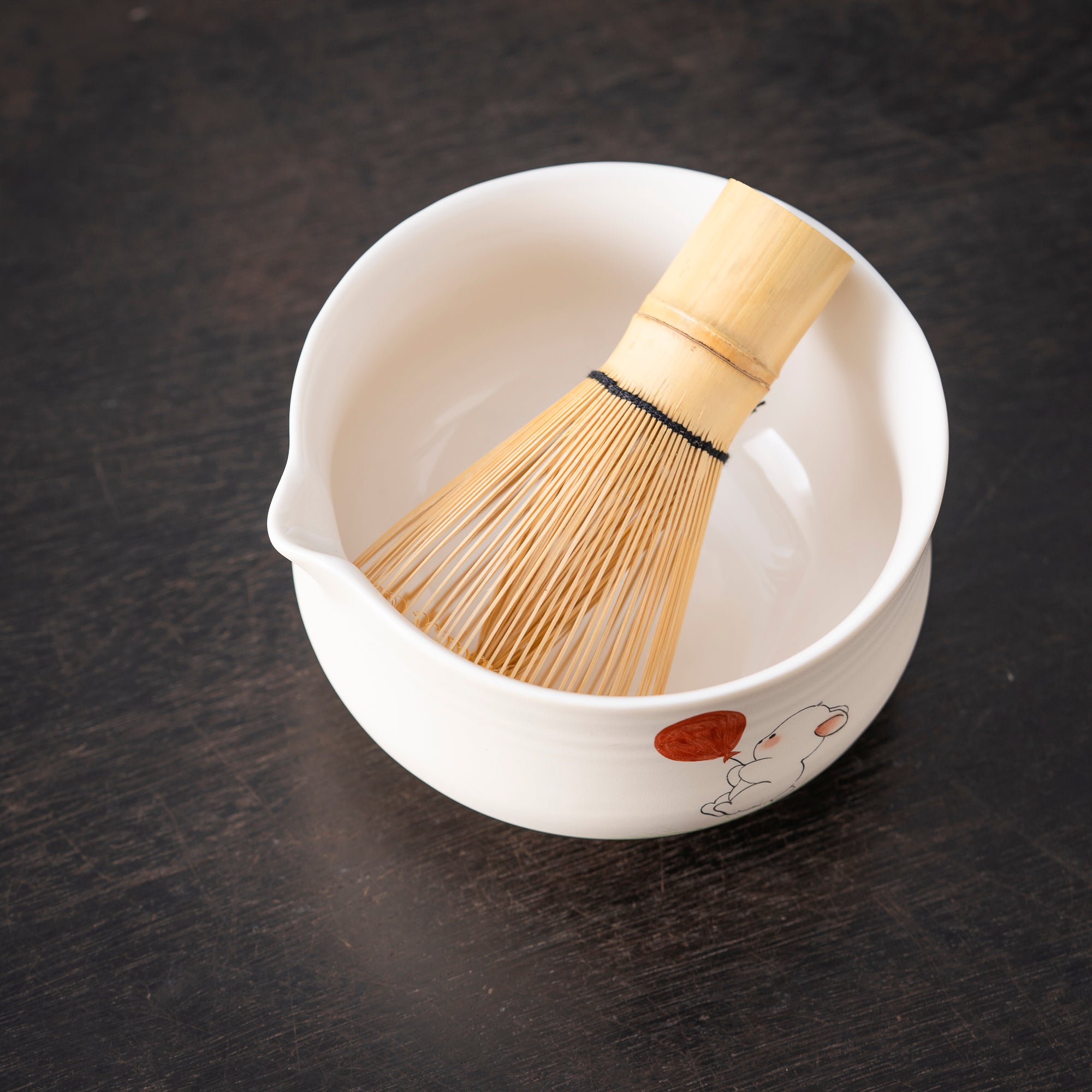 Adorable Hand - painted Bunny Matcha Set