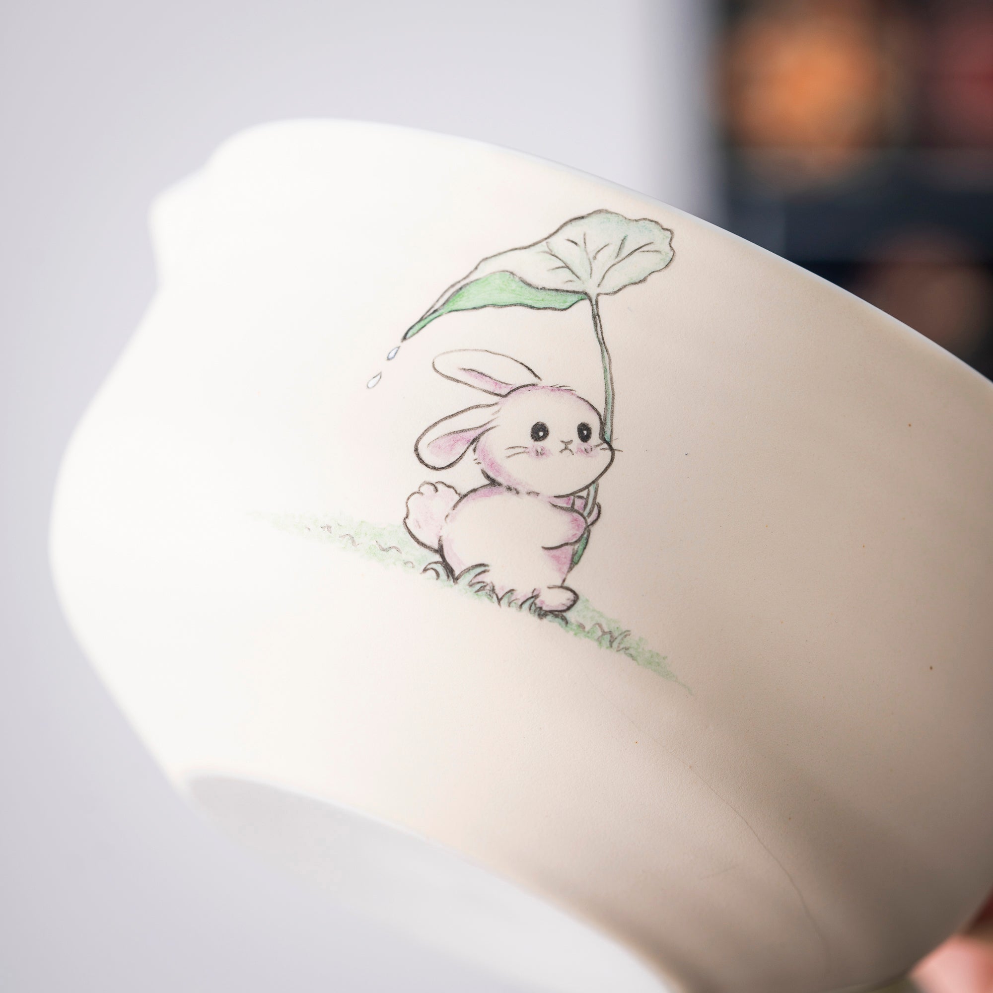 Hand - painted Bunny with Leaf Matcha Kit