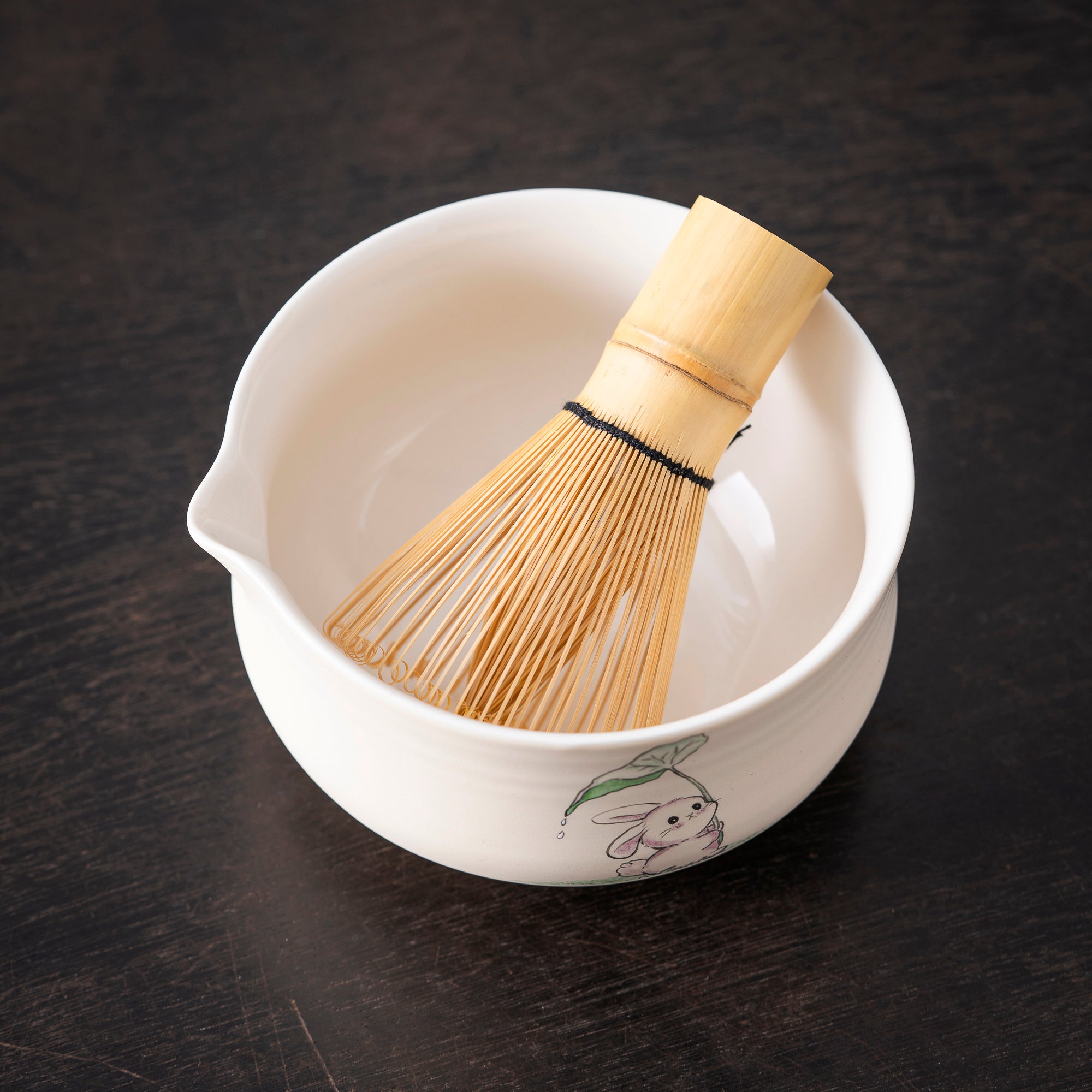 Hand - painted Bunny with Leaf Matcha Kit