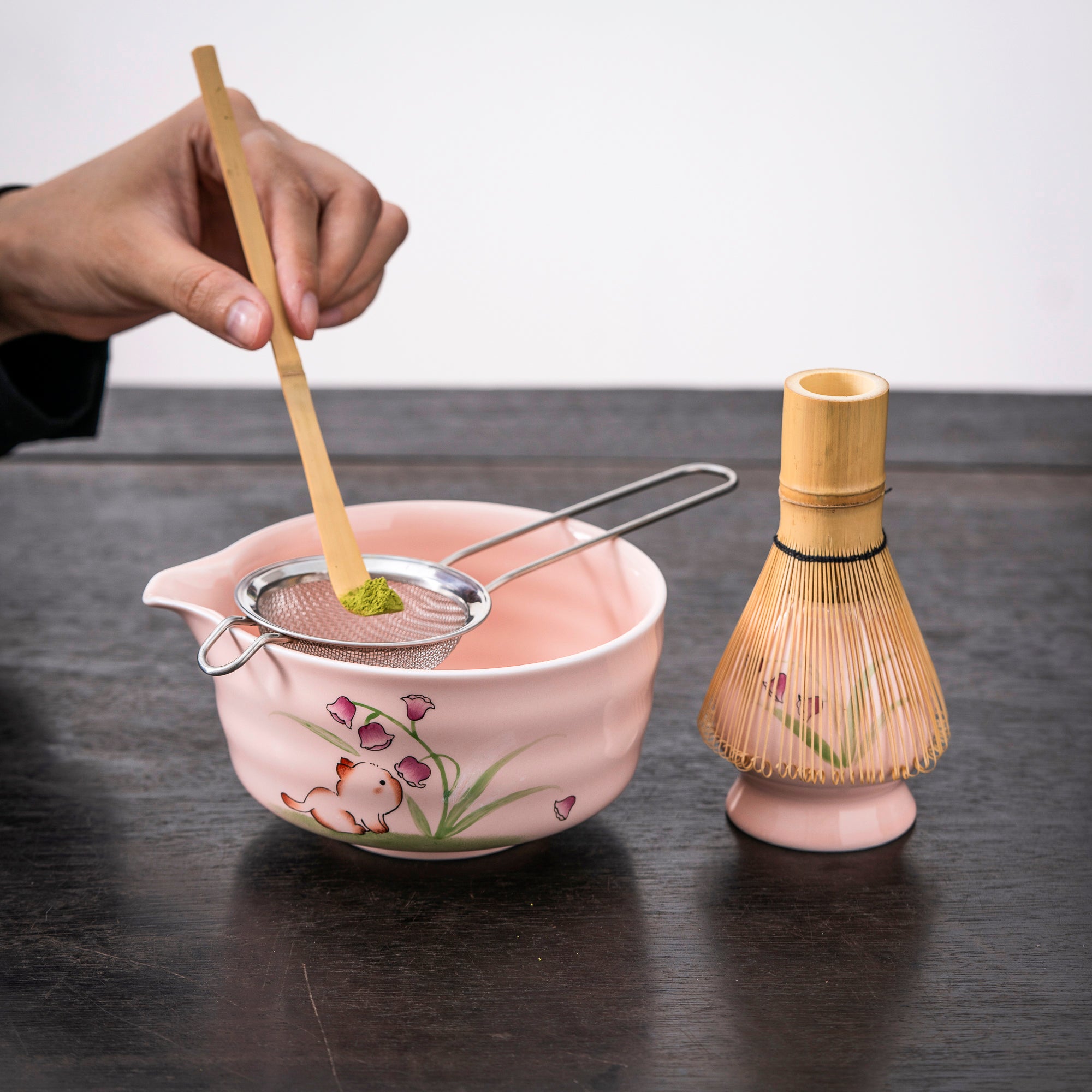 Cute Cat - Themed Pink Matcha Set