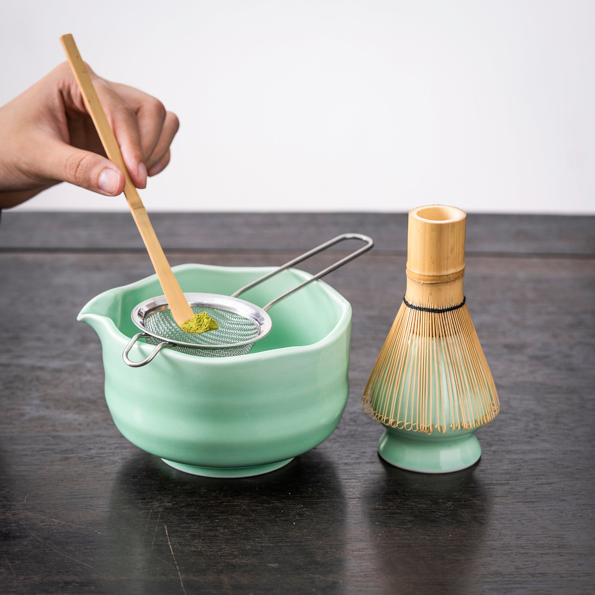 Minimalist Light Green Celadon Matcha Kit
