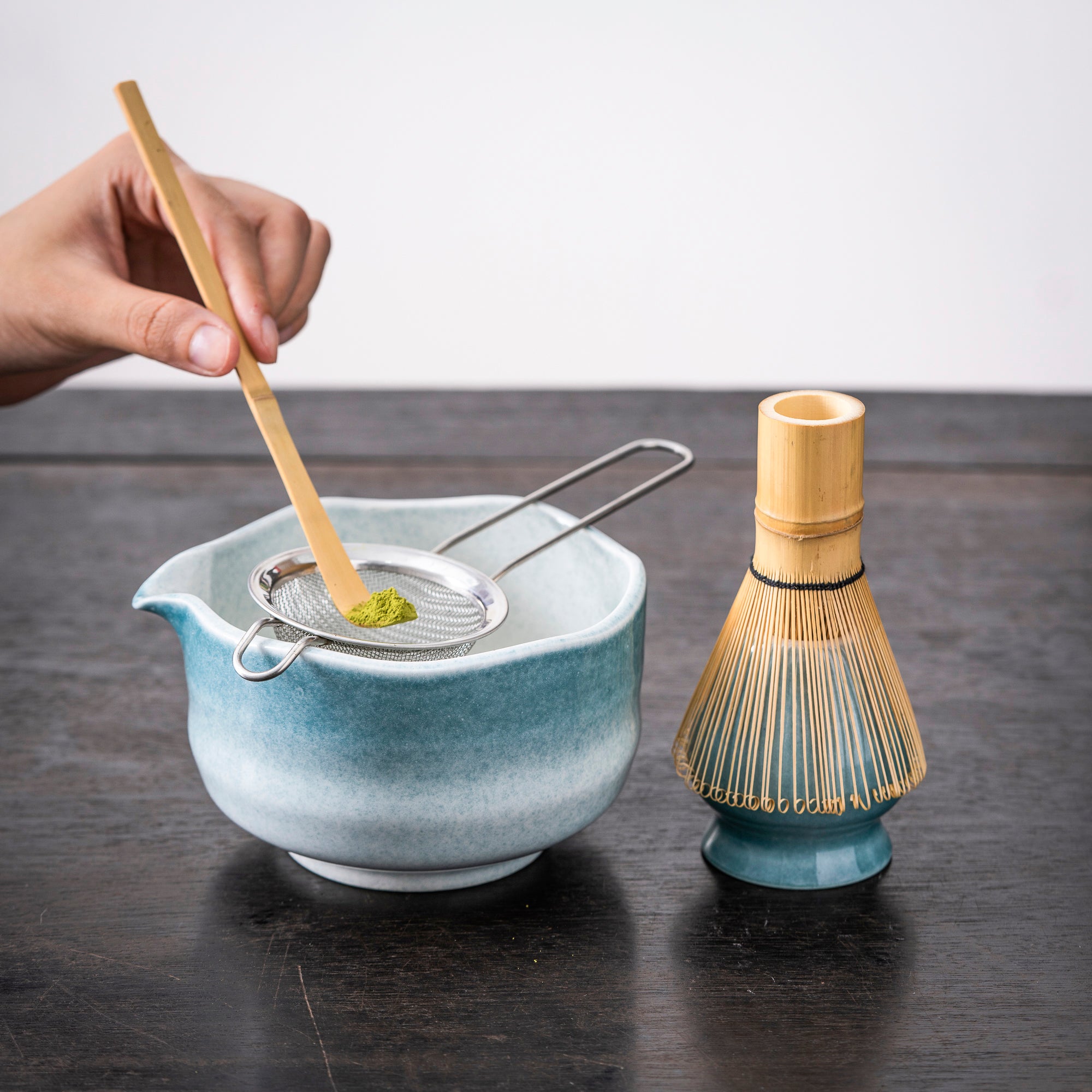 Gradient Blue Matcha Whisk Set