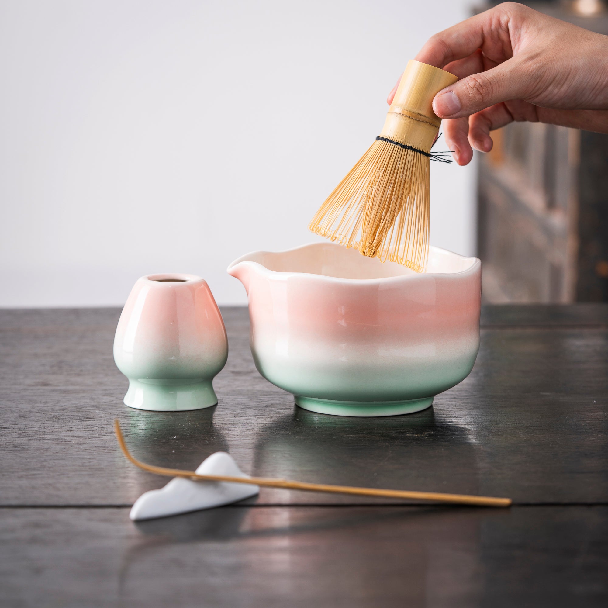 Blush & Mint Ombre Matcha Whisk Set