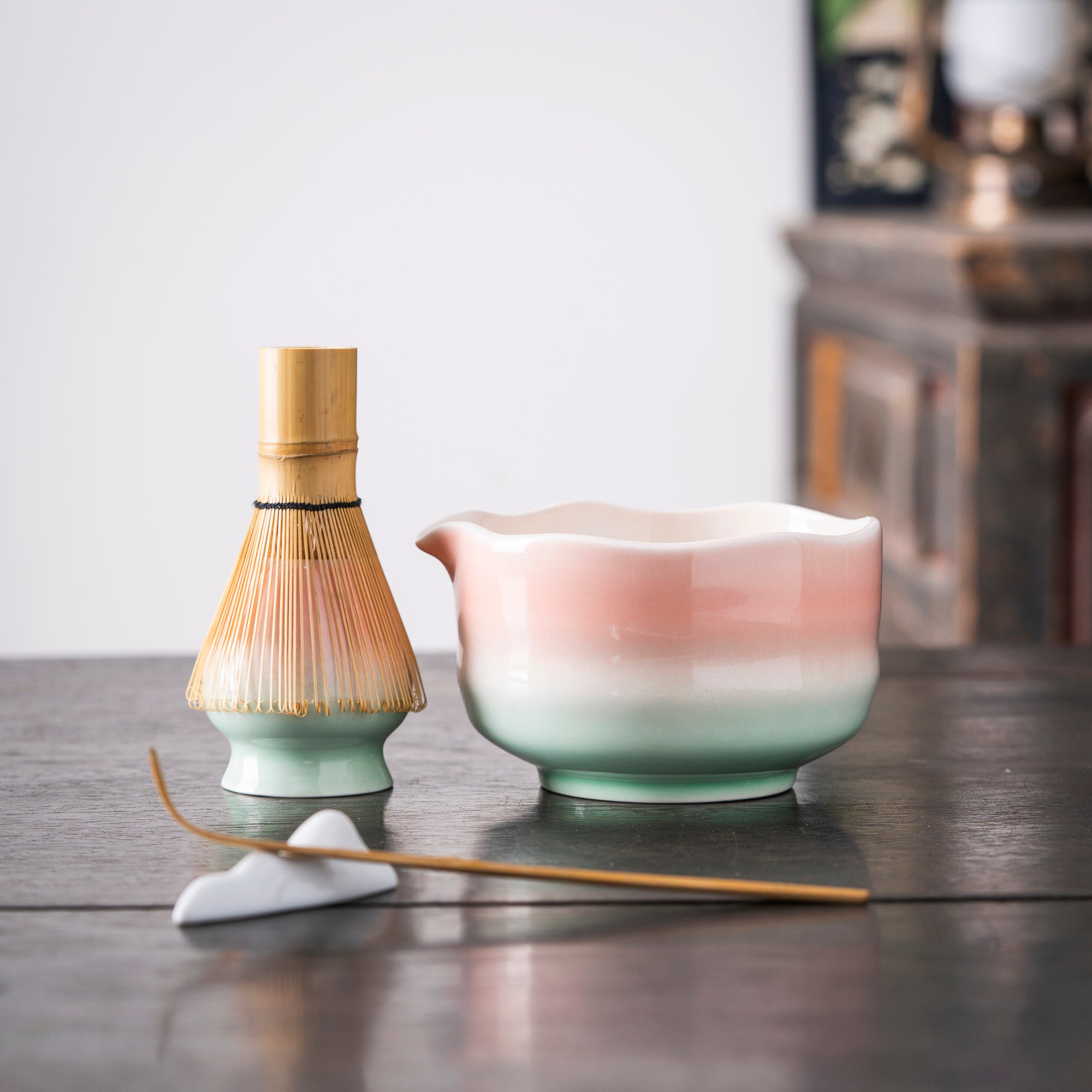 Blush & Mint Ombre Matcha Whisk Set