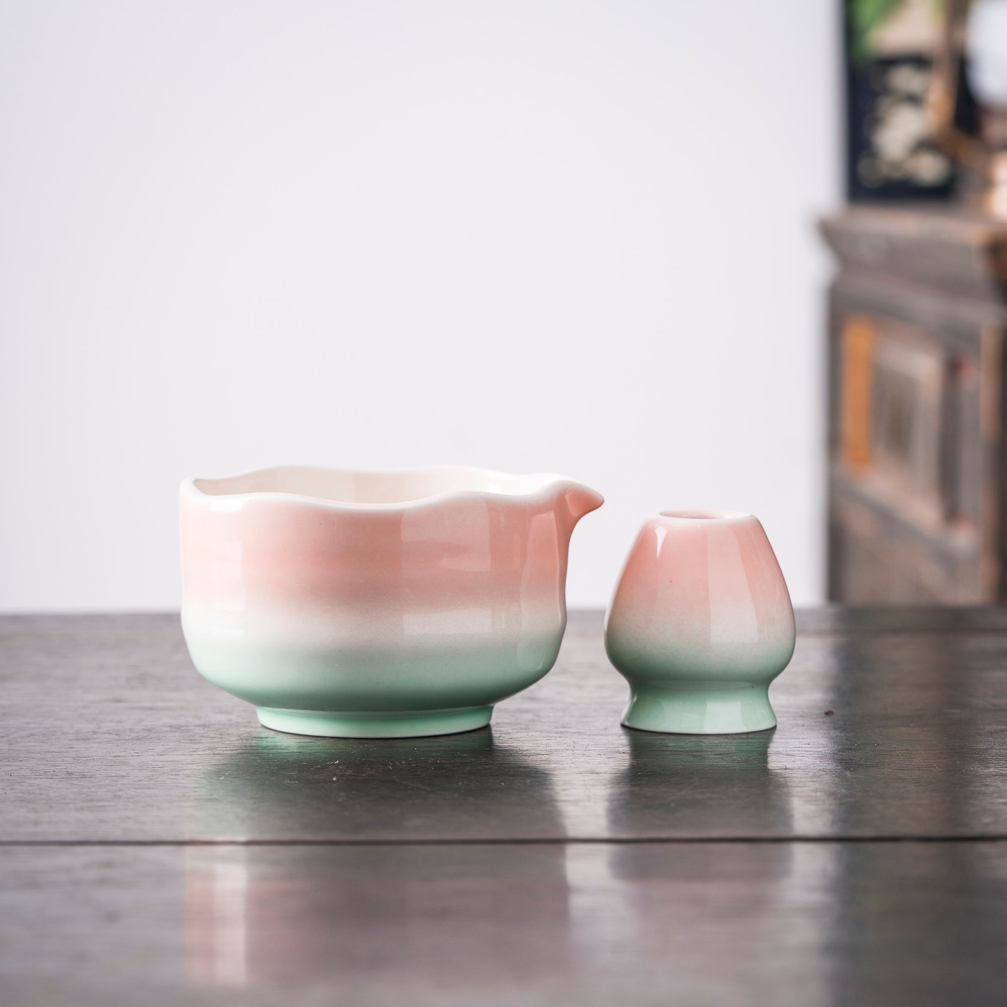 Blush & Mint Ombre Matcha Whisk Set