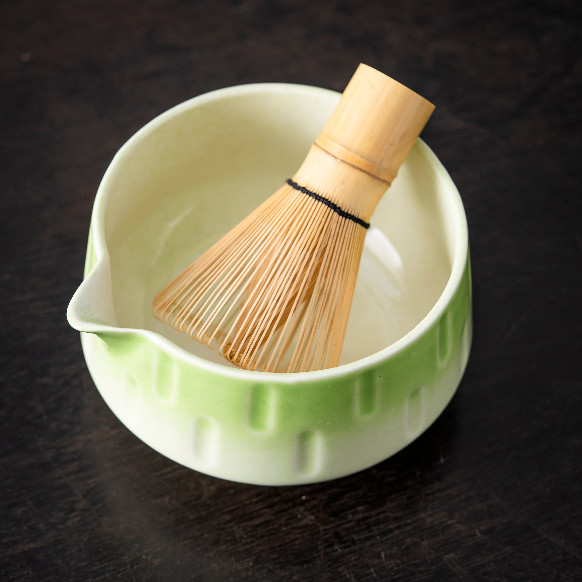 Textured Gradient Green Ridged Matcha Set