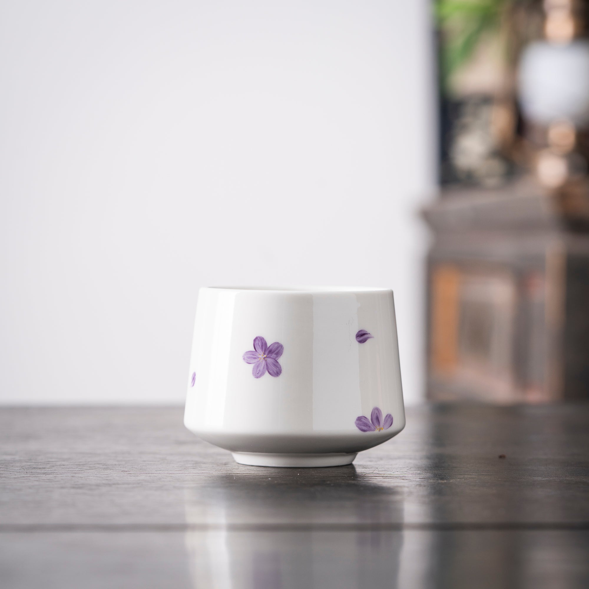 Hand - painted Cherry Blossom White Ceramic Cup