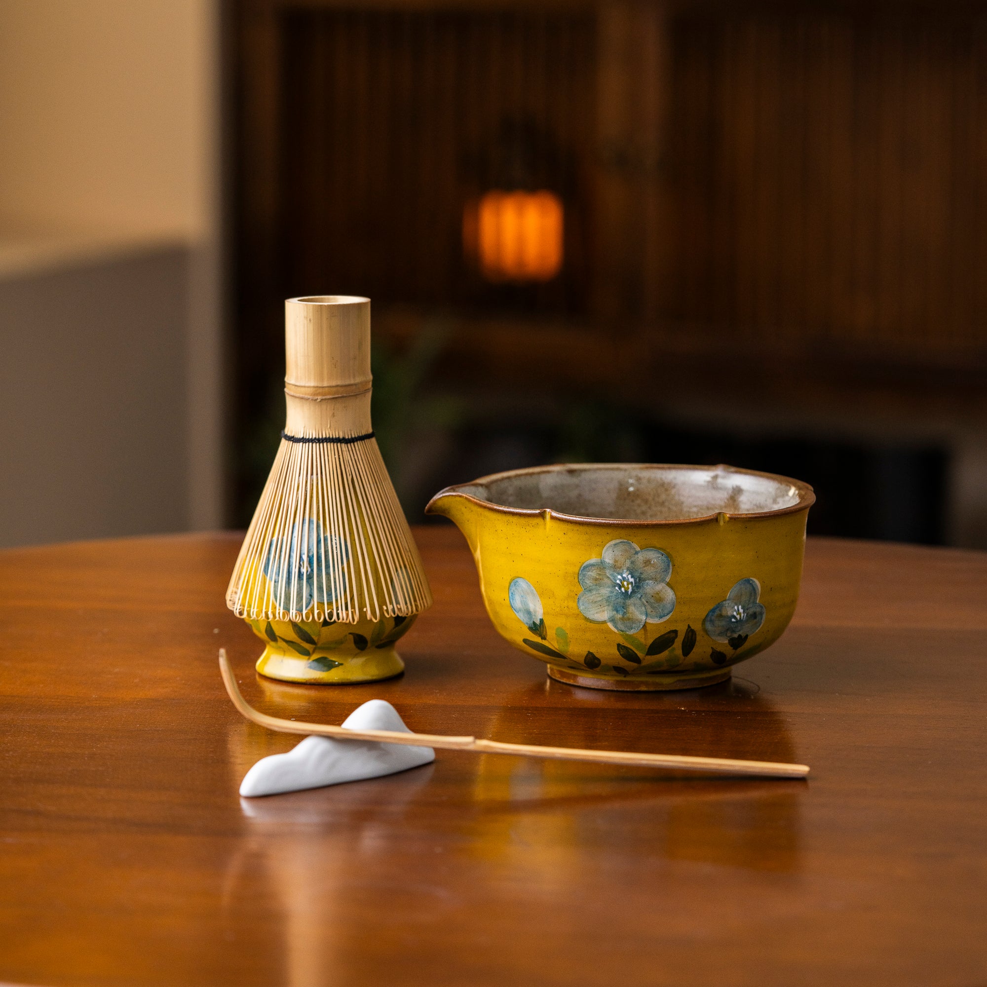 Hand - Painted Floral Matcha Tea Set