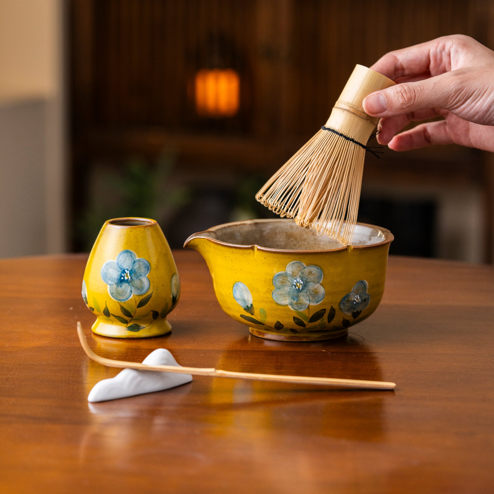Hand - Painted Floral Matcha Tea Set