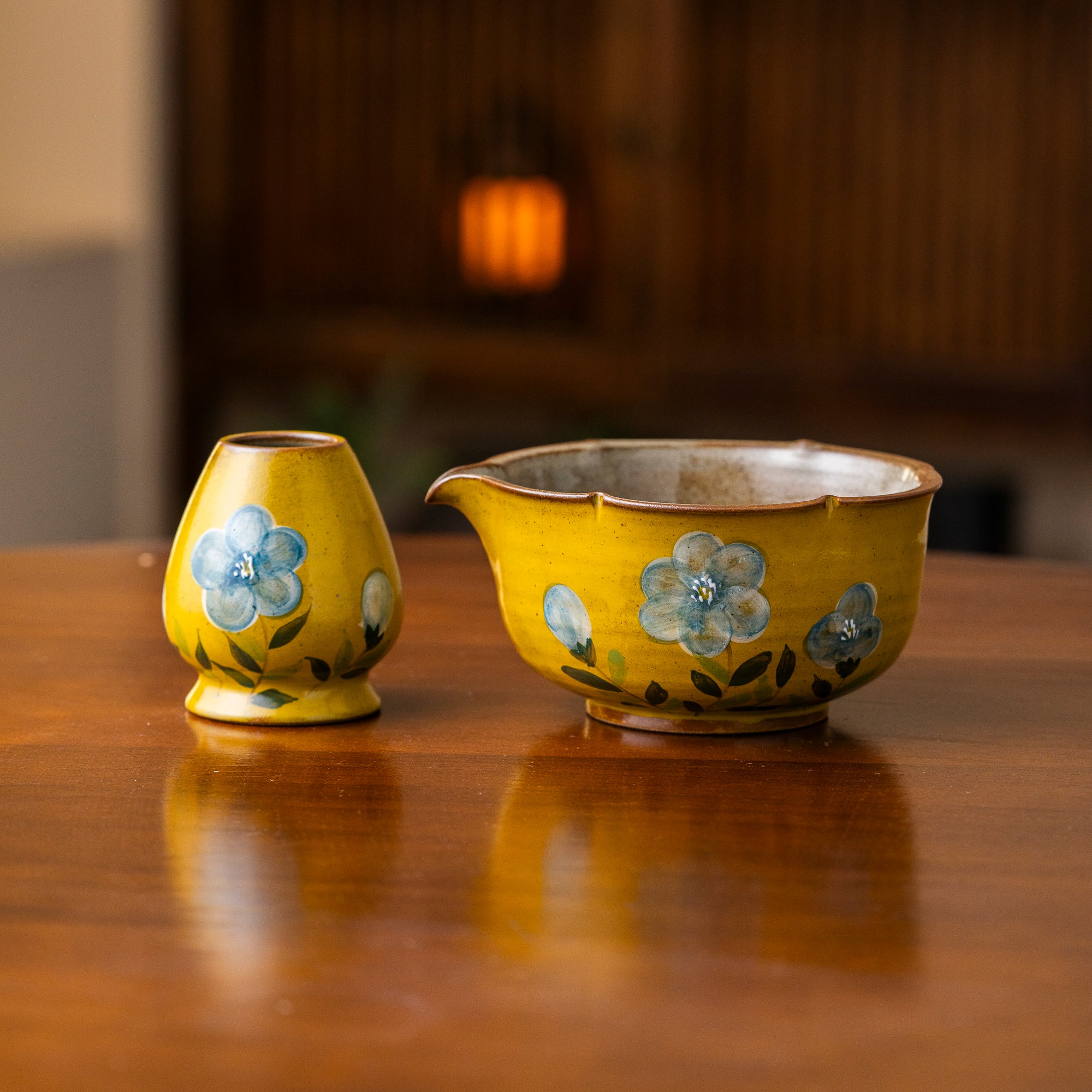 Hand - Painted Floral Matcha Tea Set