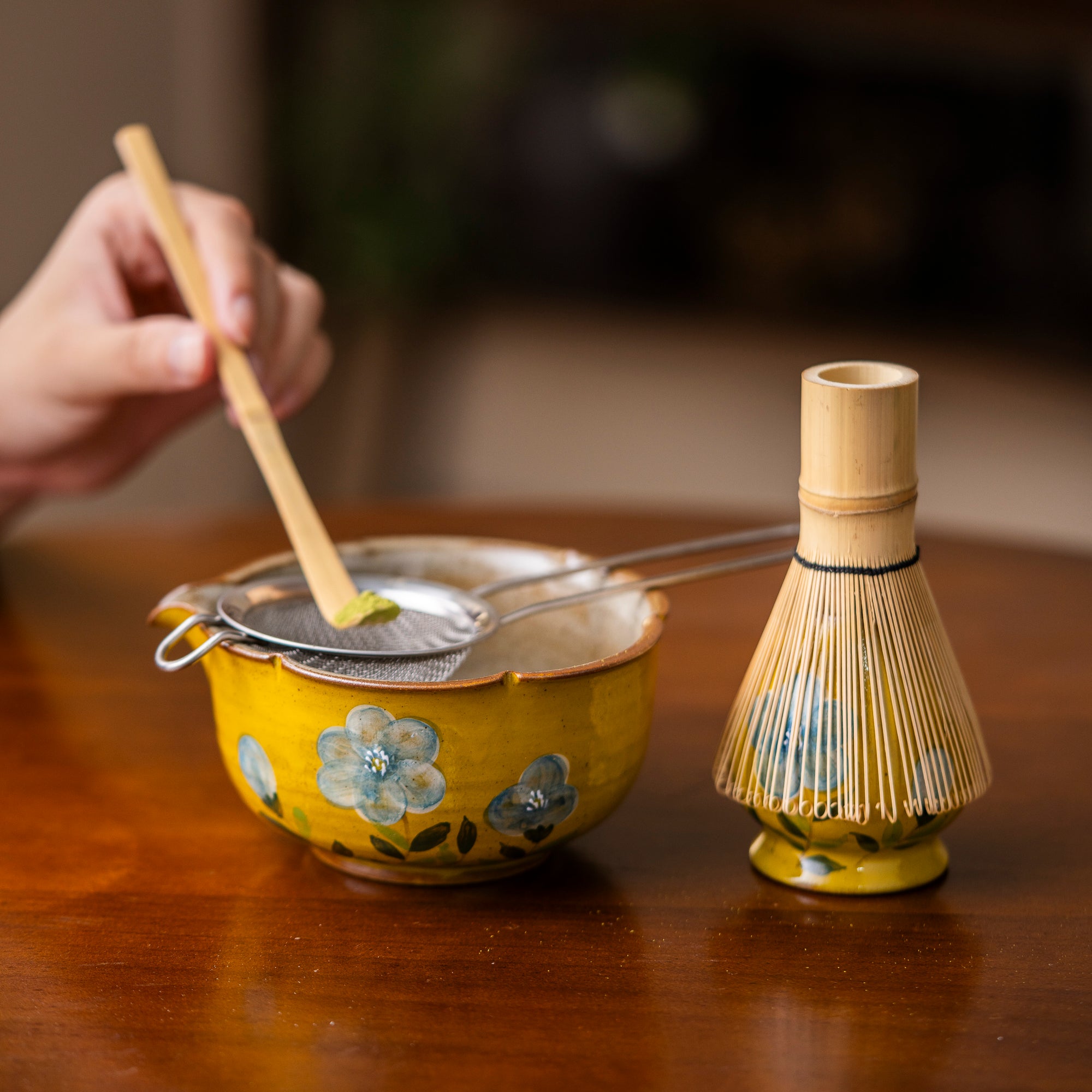 Hand - Painted Floral Matcha Tea Set